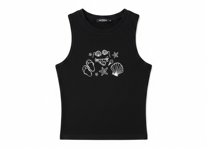Tank Top Printed Black